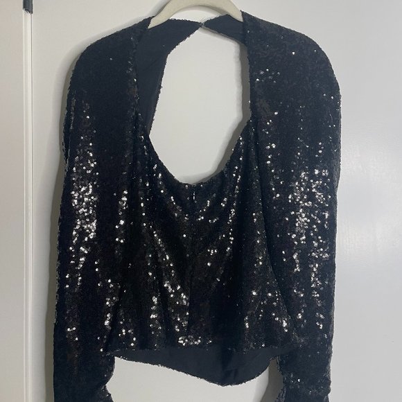 LPA Black Sequin Top - Picture 1 of 2